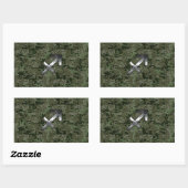Silver Sagittarius Zodiac Woodland Digital Camo Rechthoekige Sticker (Vel)