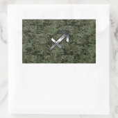 Silver Sagittarius Zodiac Woodland Digital Camo Rechthoekige Sticker (Tas)