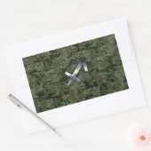 Silver Sagittarius Zodiac Woodland Digital Camo Rechthoekige Sticker (Envelop)