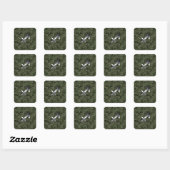 Silver Sagittarius Zodiac Woodland Digital Camo Vierkante Sticker (Vel)
