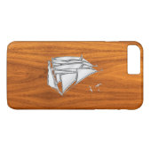 Silver Sail Boat op Teak Veneer Decor Case-Mate iPhone Case (Achterkant (Horizontaal))