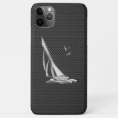 Silver Sailboot op het koolstofvezeldecor Case-Mate iPhone Case (Achterkant)