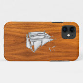 Silver Sailboot op Teak Veneer Styles Case-Mate iPhone Case (Achterkant (horizontaal))