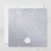 Silver & Sapphire Blue Sparkly verjaardagsuitnodig Kaart (Achterkant)