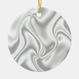 Silver Satin Keramisch Ornament