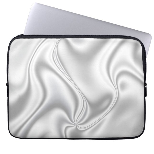 Silver Satin Laptop Sleeve (Voorkant)