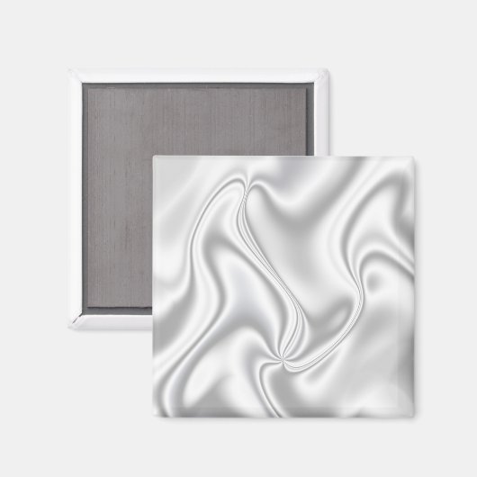 Silver Satin Magneet (Voorkant / Achterkant)