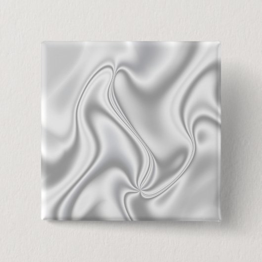 Silver Satin Vierkante Button 5,1 Cm (Voorkant)