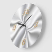 Silver Satin Wall Clock Grote Klok (Hoek)