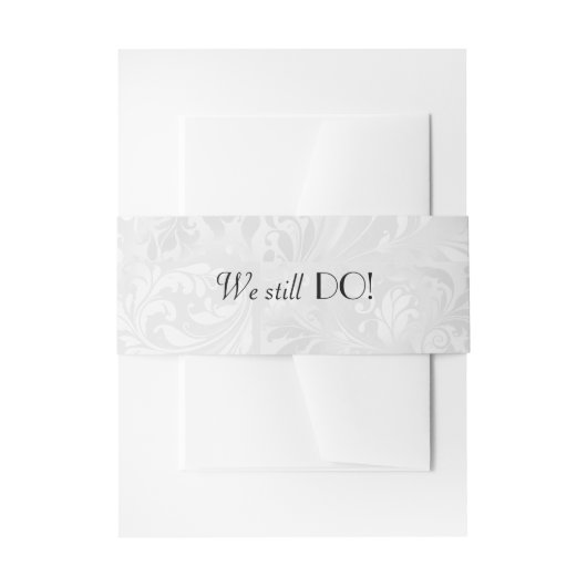 Silver Satin Wedding Vow Renewal Uitnodigingen Wikkel (Voorkant Voorbeeld)