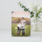 Silver Save the Date Aankondiging op maat (Staand voorkant)
