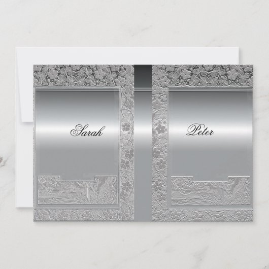 Silver Save the Date Invitation (Voorkant)