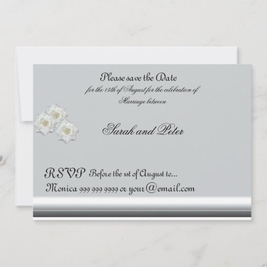 Silver Save the Date Invitation (Achterkant)