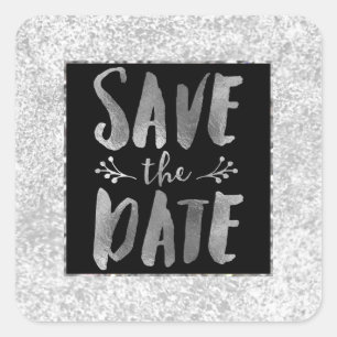 Silver Save the Date Sticker