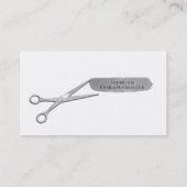 Silver Scissor Glitter Brush Chic Hair Stylist Visitekaartje (Achterkant)