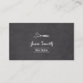 Silver Scissor Hair Stylist Chalkboard Visitekaartje (Voorkant)
