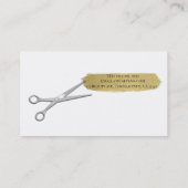 Silver Scissors Gold Glitter Brushair Stylist Visitekaartje (Achterkant)