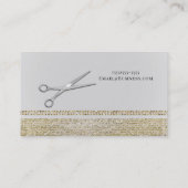 Silver Scissors Gold Sparkle Chic Hair Stylist Visitekaartje (Achterkant)