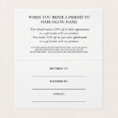 Silver Scissors Hair Salon Referral Kaart Visitekaartje (Binnenkant ongevouwen)