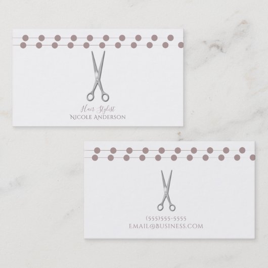 Silver Scissors minimale move roze Visitekaartje (Voorkant / Achterkant)
