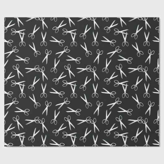 Silver Scissors Patroon Cadeaupapier (Vlak)