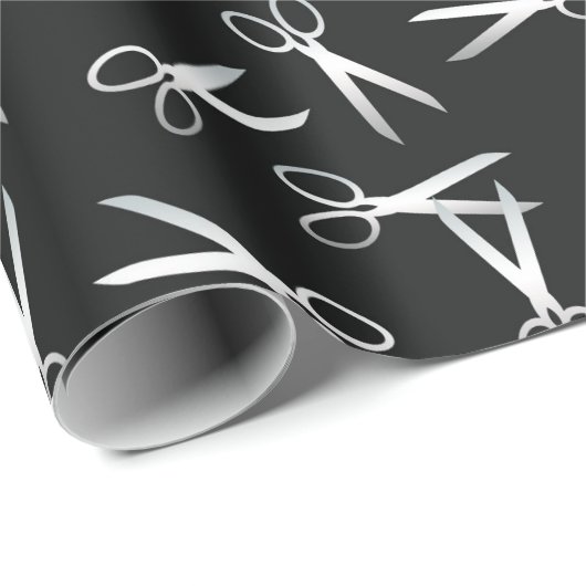 Silver Scissors Patroon Cadeaupapier (Rol Hoek)