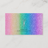 Silver Scissors Rainbow Glitter Hair Stylist Visitekaartje (Achterkant)