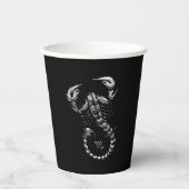 Silver Scorpio Zodiac Sign Astrology Scorpion Papieren Bekers (Voorkant)