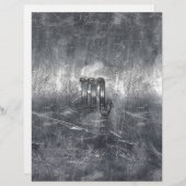 Silver Scorpio Zodiac Sign Distress Metal Style (Voorkant / Achterkant)