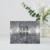 Silver Scorpio Zodiac Sign Distress Metal Style Briefkaart (Staand voorkant)