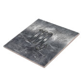 Silver Scorpio Zodiac Sign Distress Metal Style Tegeltje (Zijkant)