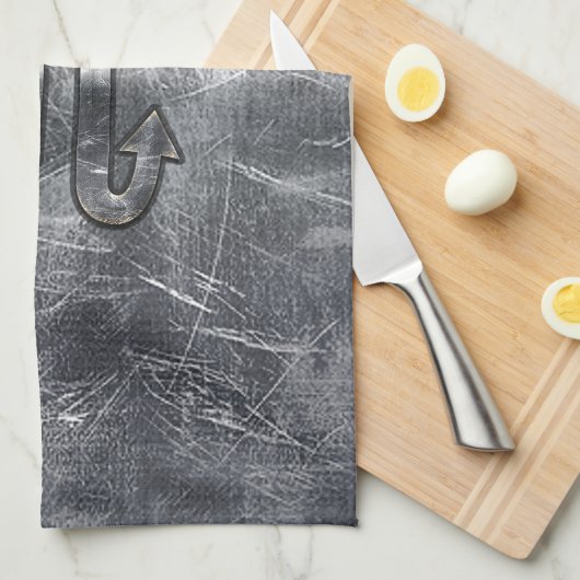 Silver Scorpio Zodiac Sign Distress Metal Style Theedoek (Quarter Fold)