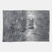 Silver Scorpio Zodiac Sign Distress Metal Style Theedoek (Horizontaal)