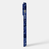 Silver Scorpio Zodiac Sign on Blue Camo iPhone Hoesje (Linkerkant)
