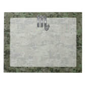 Silver Scorpio Zodiac Sign Woodland Digital Camo Notitieblok (Voorkant)