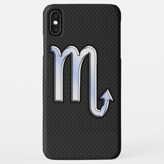 Silver Scorpio Zodiac Sign zwarte slangenhuid Case-Mate iPhone Case (Achterkant)