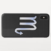 Silver Scorpio Zodiac Sign zwarte slangenhuid Case-Mate iPhone Case (Achterkant (horizontaal))