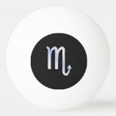 Silver Scorpio Zodiac Sign zwarte slangenhuid Pingpongbal (Voorkant)