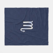 Silver Scorpio Zodiac Symbol Navy Carbon Fiber Fleece Deken (Voorkant (Horizontaal))