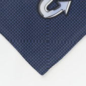 Silver Scorpio Zodiac Symbol Navy Carbon Fiber Fleece Deken (Hoek)