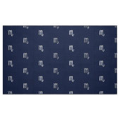 Silver Scorpio Zodiac Symbol Navy Carbon Fiber Stof (Fat Quarter)
