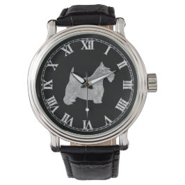 Silver Scottie Uw Achtergrond Horloge