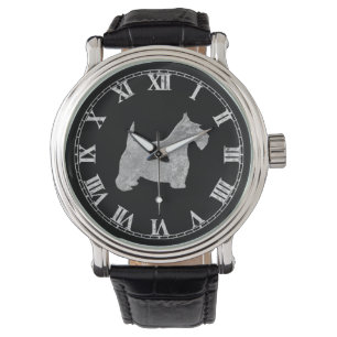 Silver Scottie Uw Achtergrond Horloge