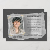 Silver Scrapbook Photo Graduparty nodigt uit Kaart (Voorkant / Achterkant)