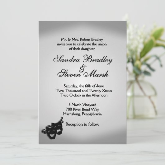 Silver Screen Theatre Theme Uitnodiging voor de br (Staand voorkant)