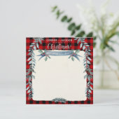 Silver Script Buffalo met blank kerstdiner Menu (Staand voorkant)