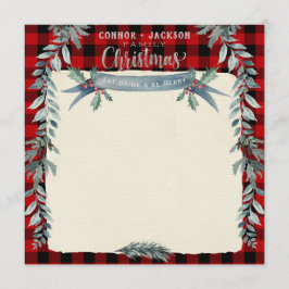 Silver Script Buffalo met blank kerstdiner Menu