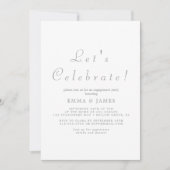 Silver Script Elegant Party Kaart (Voorkant)