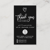 Silver script hart zwart logo orde dank u visitekaartje (Voorkant)