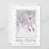 Silver Script | kerstfoto voor pasta's Feestdagenkaart (Voorkant)